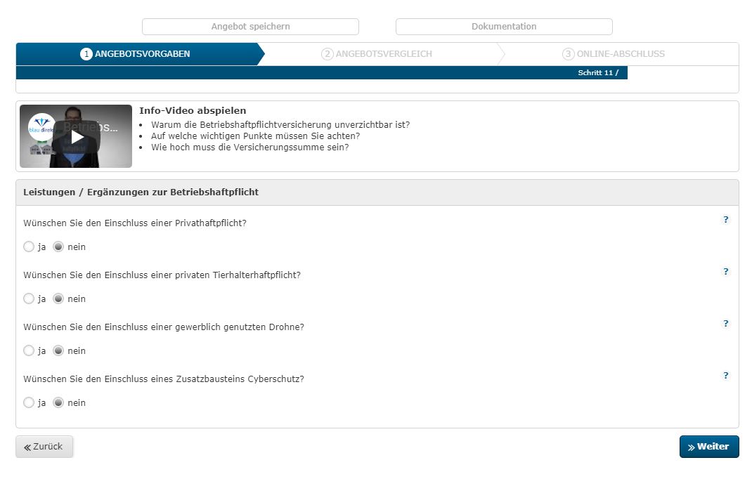 Betriebshaftpflicht Vergleichsrechner Schritt 11