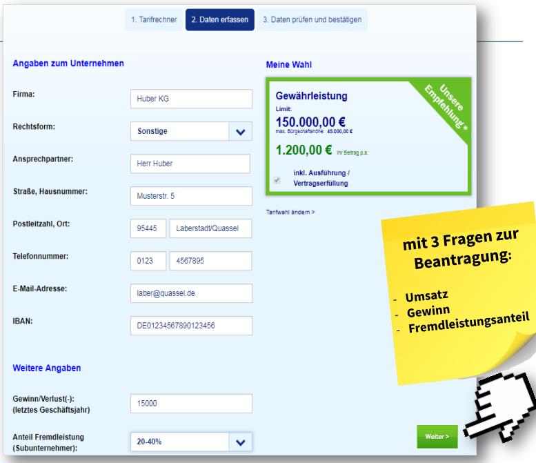 Erklärung Kautionsversicherung Rechner Grafik 3