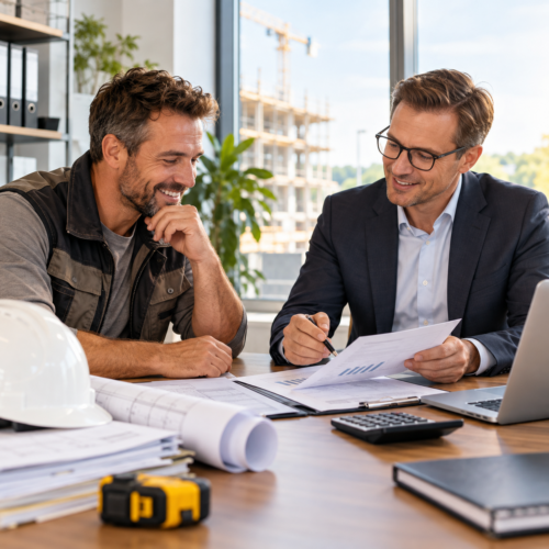 Bauprojektberatung im modernen Büro Bauprojektberatung im modernen Büro